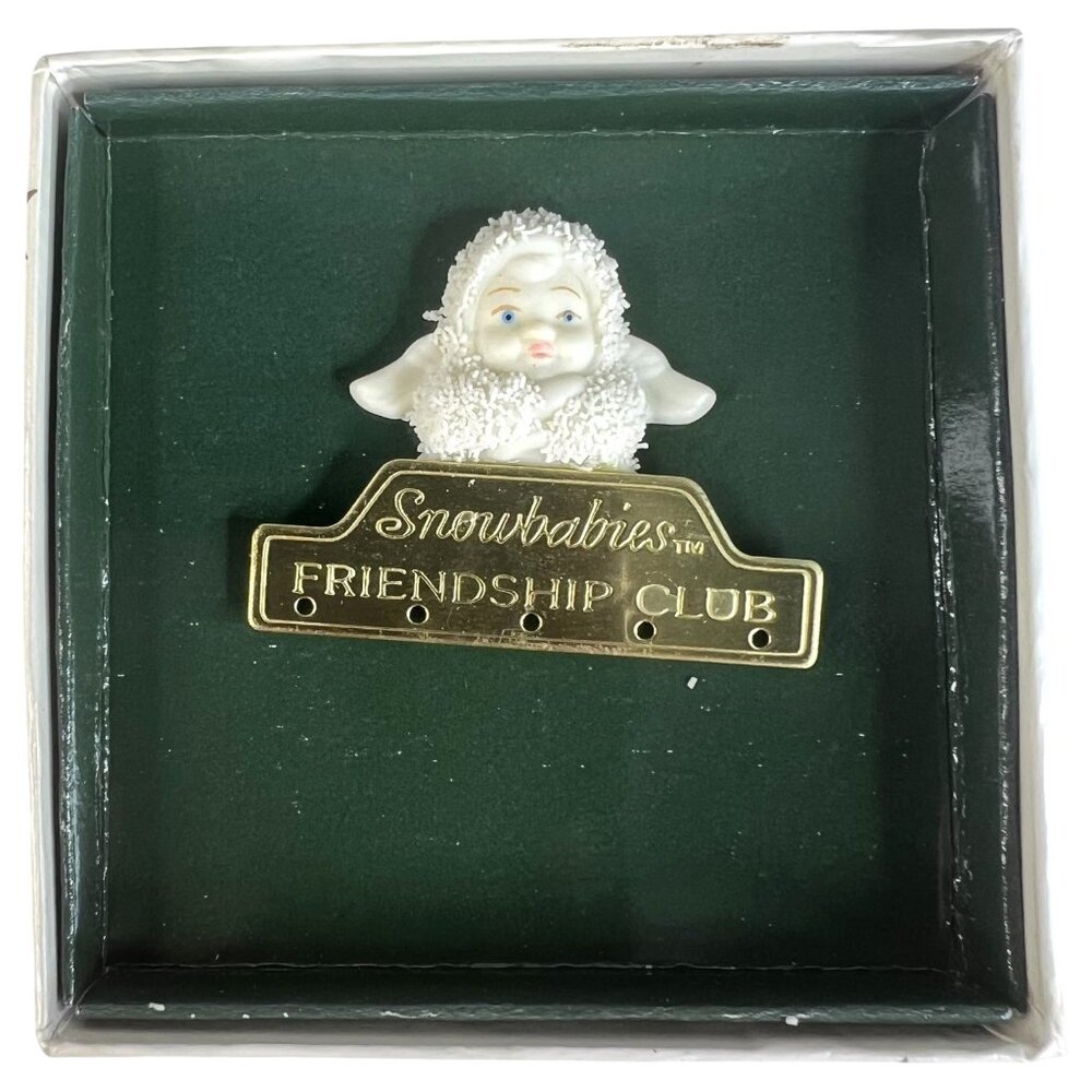 Dept 56 Snowbabies Friendship Club Pin Bisque Angel Brooch‎ Lapel